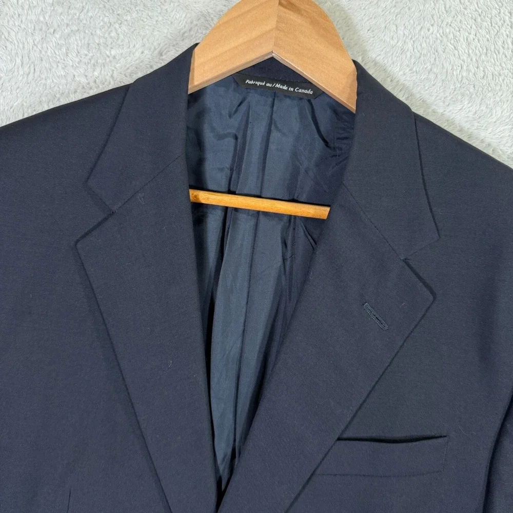 Vintage Coppley 1883 Ermenegildo Zegna Mens 42R Blazer Jacket Navy Preppy Casual